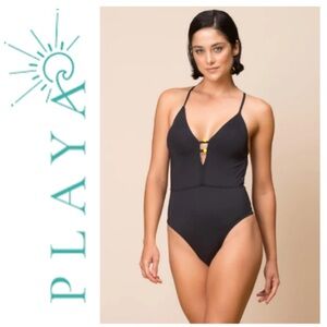 NEW! Playa Swim cross-back low cut one-piece swimsuit (S)